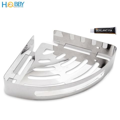 Kệ góc nhà tắm dán tường inox 304 bóng có keo dán Hobby Home Decor KG1