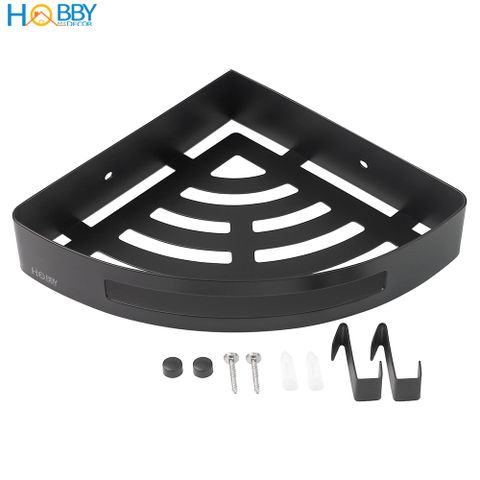 Kệ góc nhà tắm inox 304 sơn đen kèm keo dán Hobby Home Decor KG3