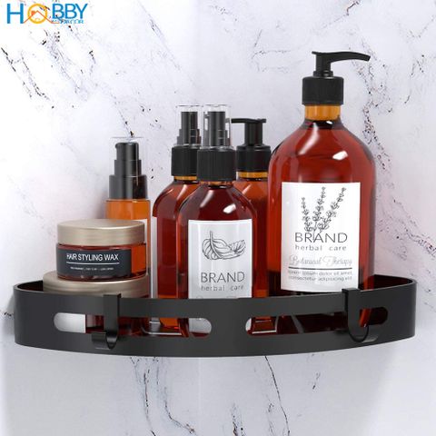 Kệ góc nhà tắm inox 304 sơn đen kèm keo dán Hobby Home Decor KG3