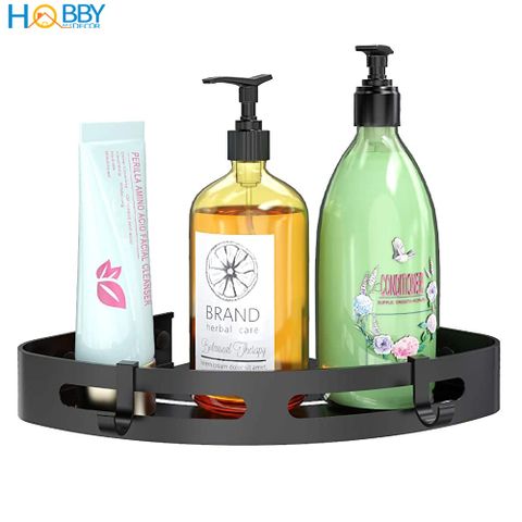 Kệ góc nhà tắm inox 304 sơn đen kèm keo dán Hobby Home Decor KG3