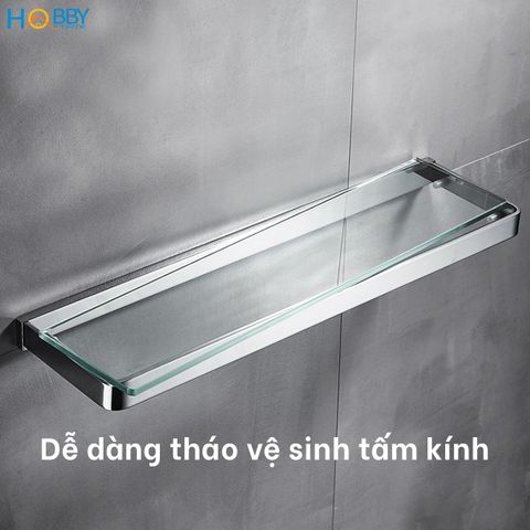 Kệ kính để đồ nhà tắm khung đồng mạ chrome Hobby home decor KKCN50