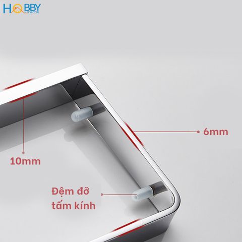 Kệ kính để đồ nhà tắm khung đồng mạ chrome Hobby home decor KKCN50