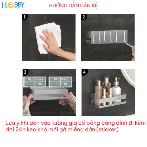 Kệ đựng đồ phòng tắm inox 304 xước dán tường Hobby home decor KCNX