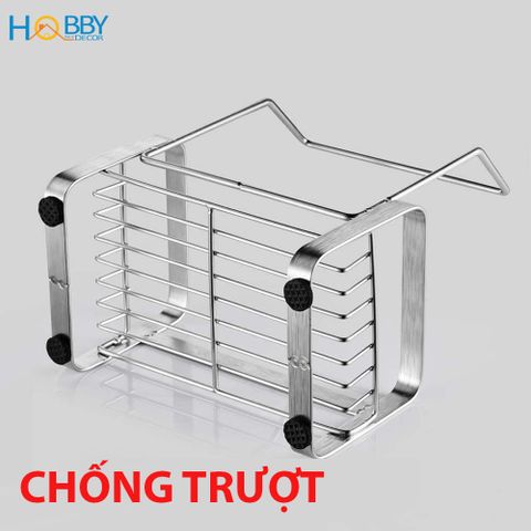 Kệ đựng đồ dùng rửa chén có treo khăn dán tường Hobby home decor KRC4