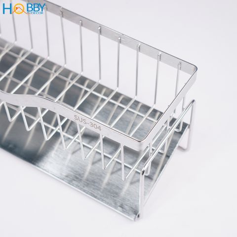Kệ để đồ rửa chén gác bồn mẫu lớn inox 304 Hobby Home Decor KRC9