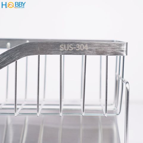 Kệ để đồ rửa chén gác bồn mẫu lớn inox 304 Hobby Home Decor KRC9