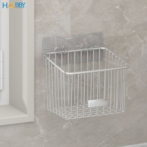 Kệ rổ đựng hành tỏi ớt đa năng inox 304 dán tường Hobby home decor TB4