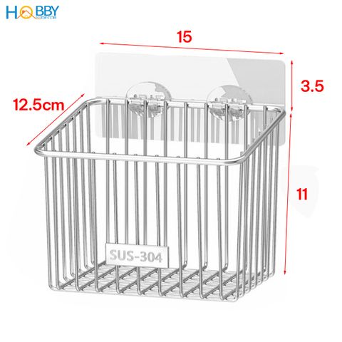Kệ rổ đựng hành tỏi ớt đa năng inox 304 dán tường Hobby home decor TB4
