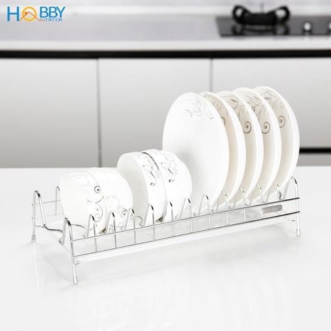 Kệ úp đĩa 12 ngăn inox 304 có khay hứng nước Hobby home decor KUD12