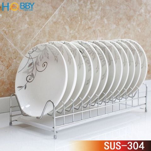 Kệ úp đĩa 12 ngăn inox 304 có khay hứng nước Hobby home decor KUD12