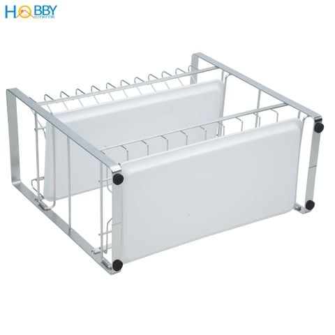 Kệ úp chén đĩa 2 tầng inox 304 có khay hứng nước Hobby home decor UCD