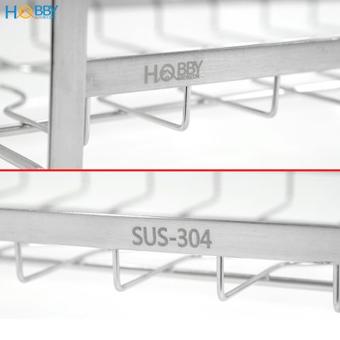 Kệ úp chén 9 ngăn có khay nhựa nhỏ gọn Inox 304 Hobby Home Decor KUC9