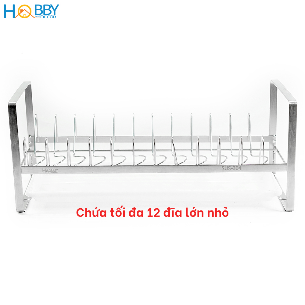Kệ đựng đĩa 12 ngăn inox 304 có khay hứng nước HOBBY Home Decor KUDN12 ...