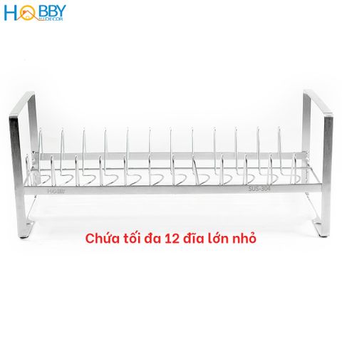 Kệ đựng đĩa 12 ngăn inox 304 có khay hứng nước HOBBY Home Decor KUDN12