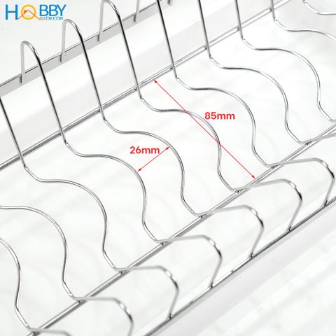 Kệ đựng đĩa 12 ngăn inox 304 có khay hứng nước HOBBY Home Decor KUDN12