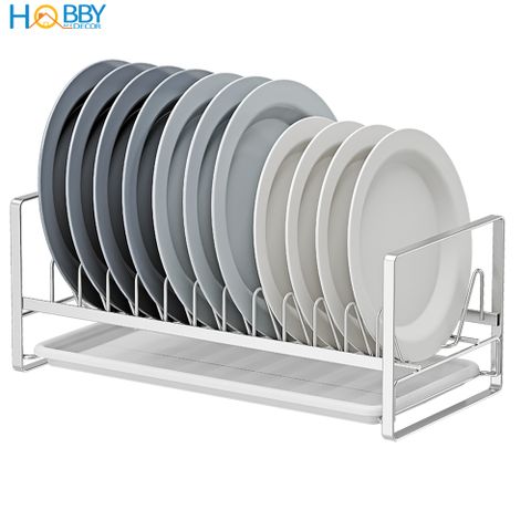 Kệ đựng đĩa 12 ngăn inox 304 có khay hứng nước HOBBY Home Decor KUDN12