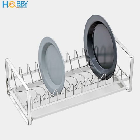 Kệ đựng đĩa 12 ngăn inox 304 có khay hứng nước HOBBY Home Decor KUDN12
