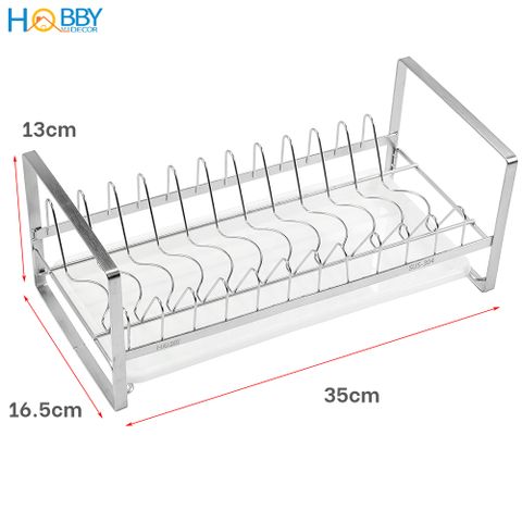 Kệ đựng đĩa 12 ngăn inox 304 có khay hứng nước HOBBY Home Decor KUDN12