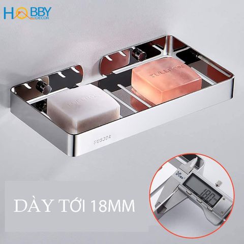 Khay đựng xà bông cục mẫu lớn inox 304 sơn đen Hobby home decor SB7