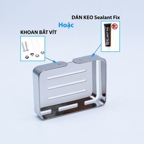 Kệ đựng xà bông cục dán tường inox 304 có keo dán Hobby Home Decor SB4
