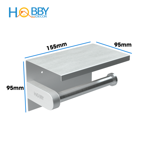 Kệ đựng cuộn giấy vệ sinh có mái che dán tường inox 304 Hobby Home Decor G3