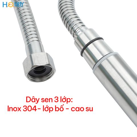 Combo củ sen tay sen tắm lạnh 5 chế độ inox 304 Hobby home decor CST2