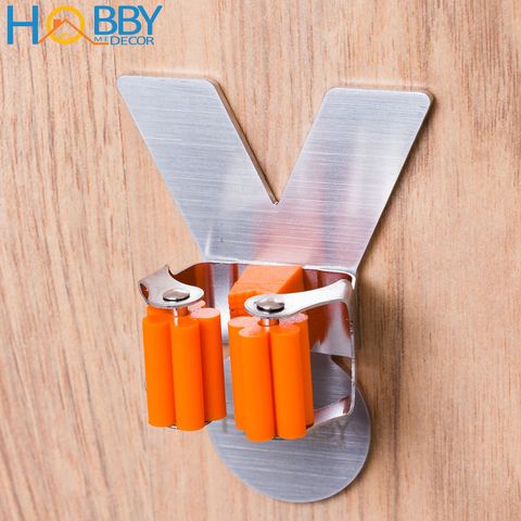 Móc giữ cán chổi lau nhà ô dù dán tường inox 304 Hobby home decor C1T