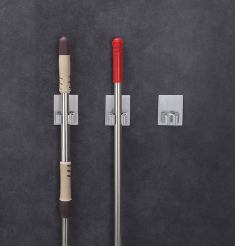 Combo 2 móc treo cán chổi dán tường inox 304 Hobby home decor CV2