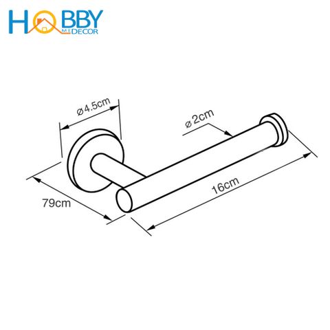 Giá treo cuộn giấy vệ sinh khoan tường inox 304 Hobby home decor G7