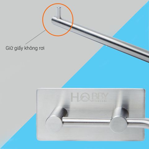 Giá treo cuộn giấy vệ sinh inox 304 dán tường Hobby home decor G1 có keo dán