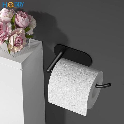 Móc treo cuộn giấy vệ sinh dán tường HOBBY Home Decor G18 inox 304 sơn đen