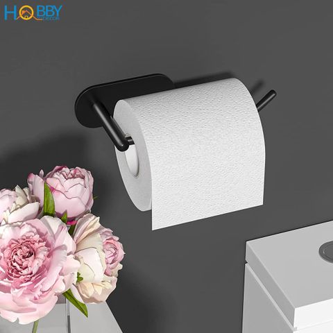 Móc treo cuộn giấy vệ sinh dán tường HOBBY Home Decor G18 inox 304 sơn đen