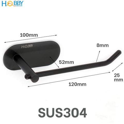 Móc treo cuộn giấy vệ sinh dán tường HOBBY Home Decor G18 inox 304 sơn đen