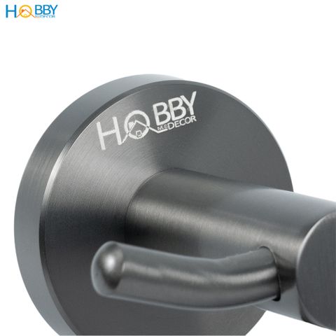 Móc treo đồ có 2 chấu ngang inox 304 sơn đen Hobby home decor T2X