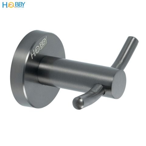 Móc treo đồ có 2 chấu ngang inox 304 sơn đen Hobby home decor T2X