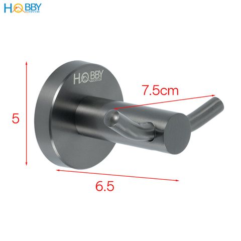 Móc treo đồ có 2 chấu ngang inox 304 sơn đen Hobby home decor T2X