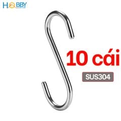 Bộ 10 móc treo đồ chữ S inox 304 dày 4mm Hobby home decor MTS-10