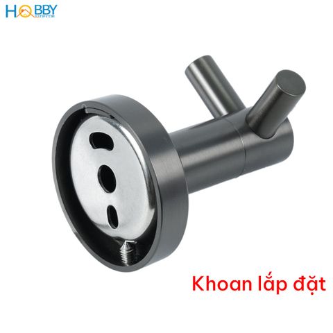 Móc treo đồ có 2 chấu inox 304 sơn đen Hobby home decor 2CX