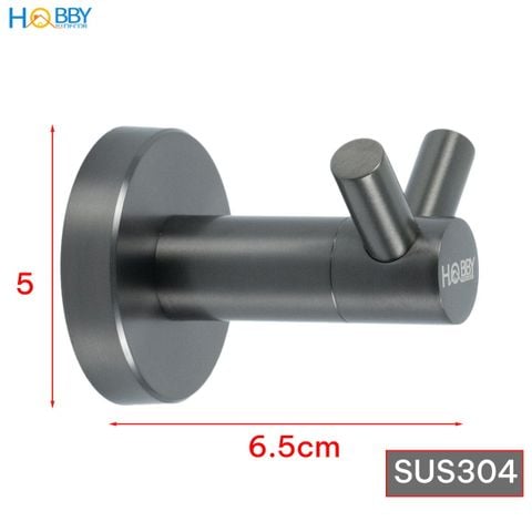 Móc treo đồ có 2 chấu inox 304 sơn đen Hobby home decor 2CX