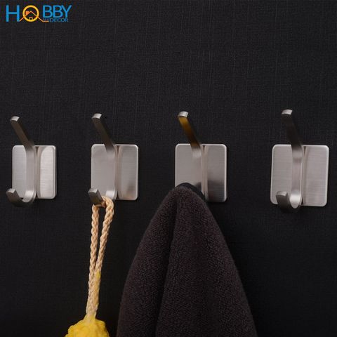 Bộ 4 móc treo đồ dán tường chịu lực cao loại lớn Hobby Home Decor V137