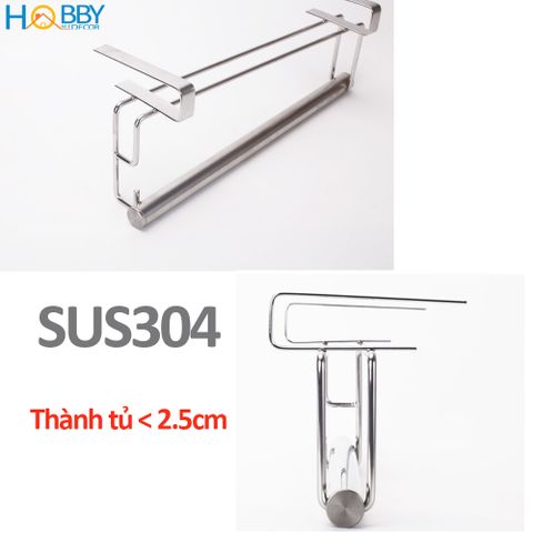 Móc treo cuộn giấy dài lâu bếp gắn tủ inox 304 Hobby home decor MGC