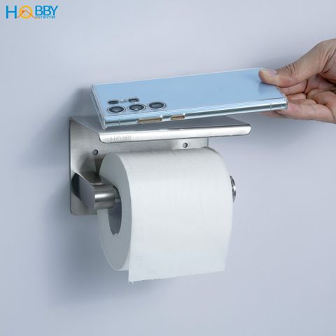 Kệ đựng cuộn giấy vệ sinh có mái che dán tường inox 304 Hobby Home Decor G3