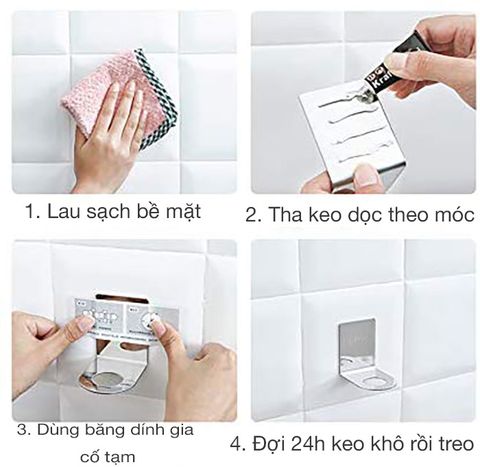 Bộ 2 móc treo cổ chai dầu gội, nước rửa tay HOBBY Home Decor MTDG
