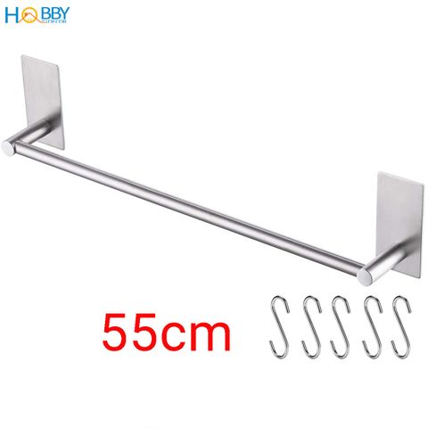 Thanh treo dụng cụ nhà bếp dán tường HOBBY TTCN5S có 5 móc treo chữ S và keo dán