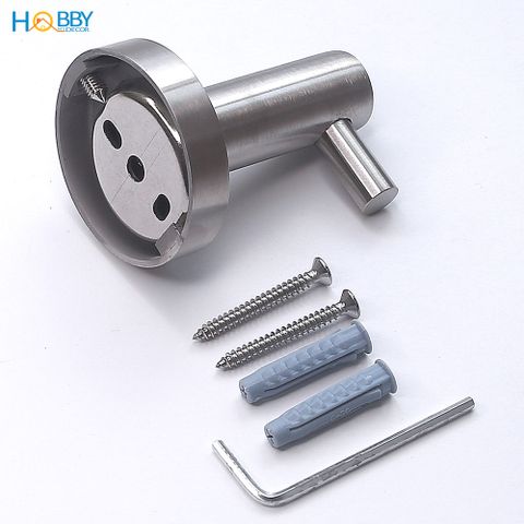 Móc treo quần áo 1 chấu nhỏ inox 304 mẫu khoan Hobby Home Decor MT1D