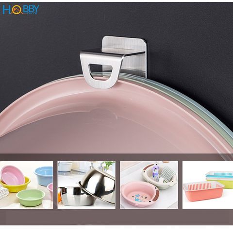 Móc treo thau chậu dán tường inox 304 Hobby home decor MTT