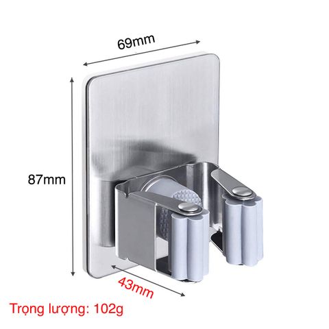 Combo 2 móc treo cán chổi dán tường inox 304 Hobby home decor CV2