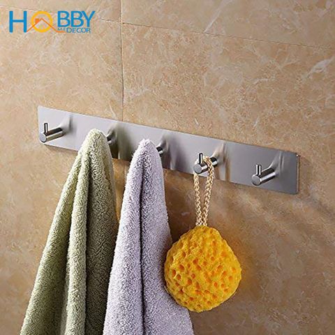 Thanh treo quần áo 5 chấu inox 304 dán tường Hobby Home Decor 5TV160