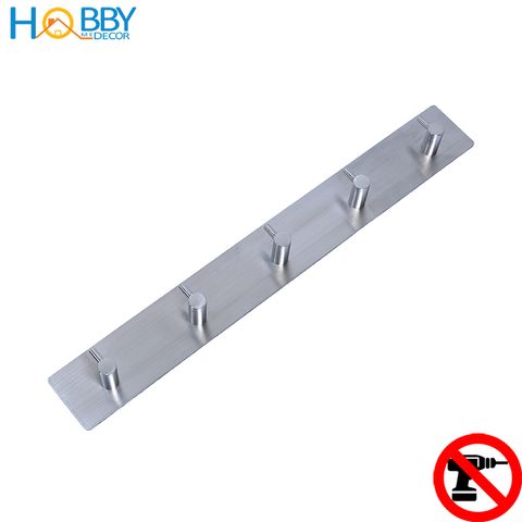 Thanh treo quần áo 5 chấu inox 304 dán tường Hobby Home Decor 5TV160