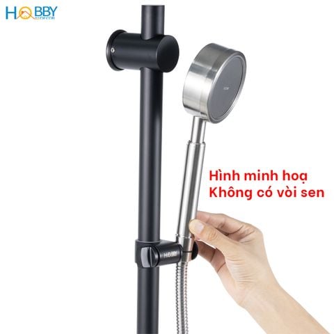 Thanh treo tay sen tắm cơ động inox 304 sơn đen Hobby home decor GVST3